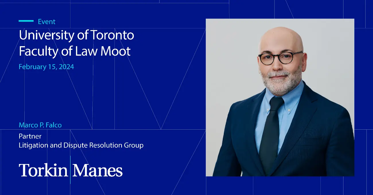 Marco P. Falco will be judging the University of Toronto Faculty of Law ...